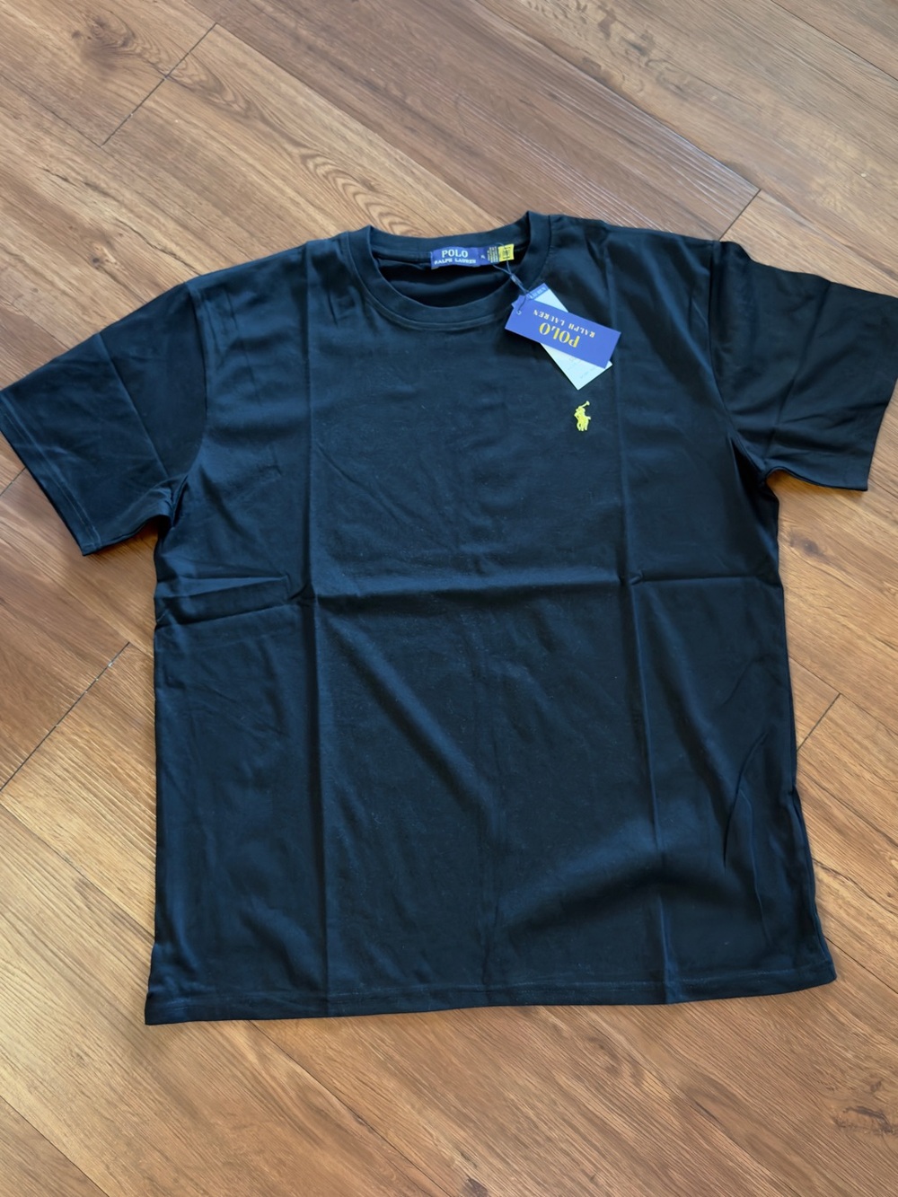 Ralph Lauren Black Short-Sleeve Crewneck Tee with Yellow Pony
